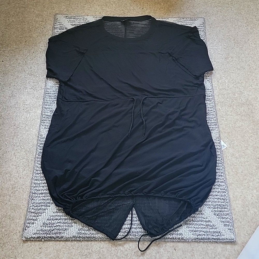 City Chic Plus Size Black Sheer Slip On Dress Size 22‎